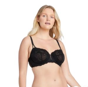 Auden Women's Black Unlined Balconette Bra.